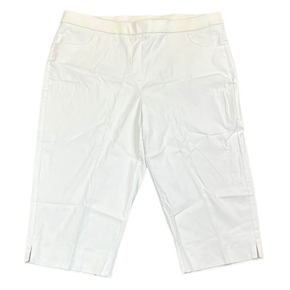 Alfred Dunner Pull-On White Capri Pants 18W
